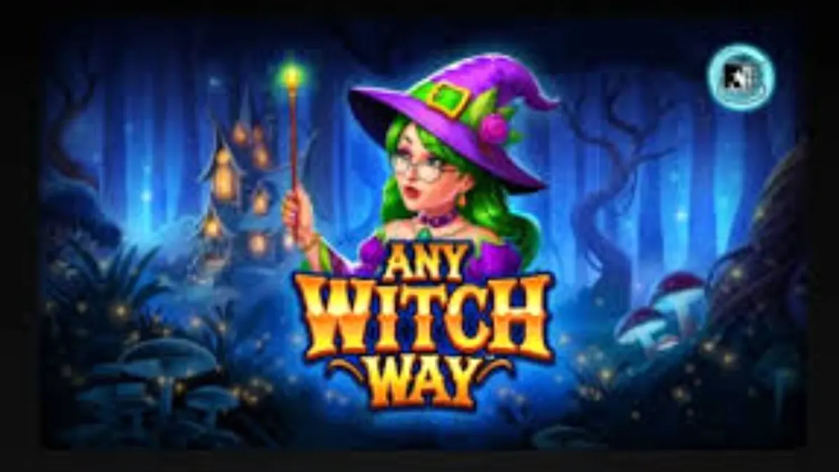 Interface mágica do slot Any Witch Way com caldeirão e símbolos temáticos