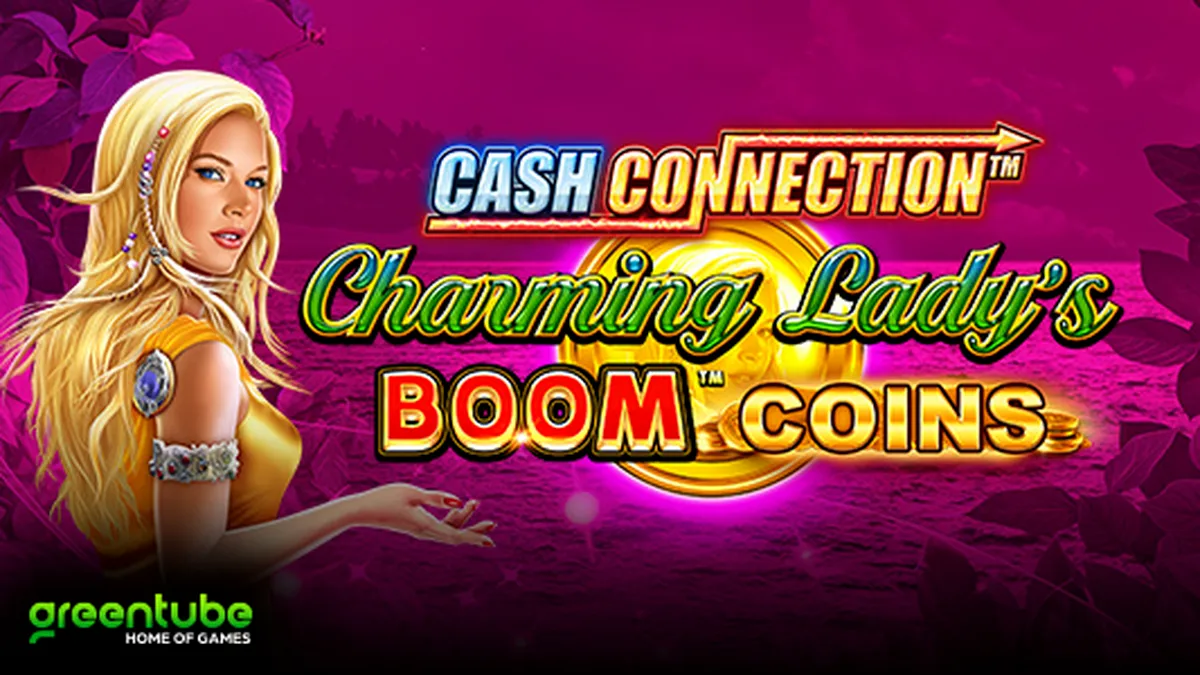 Interface do jogo de slot Cash Connection Charming Lady’s Boom Coins