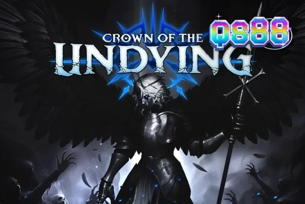 Interface do jogo Crown of the Undying com elementos góticos e grade de símbolos